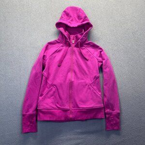 ATHLETA Triumph Hoodie Electric Fuchsia Size S/P Pink Full Zip Jacket Thumbholes